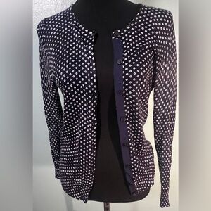 Navy Polka Dot Cardigan
